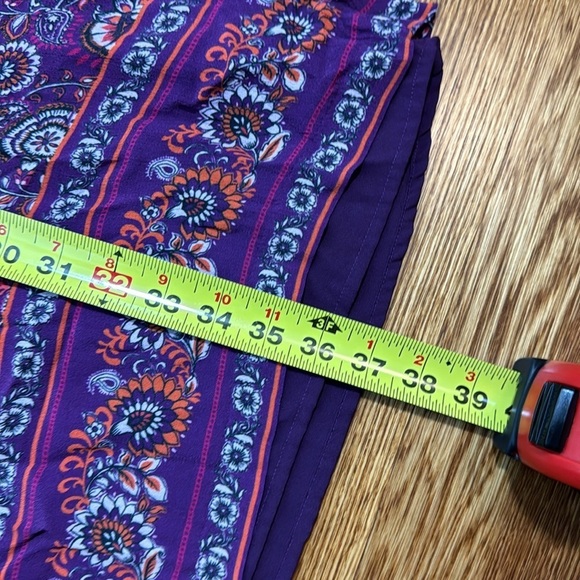 Garnet Hill Purple Floral Bohemian Dropped Waist Pocket Dress Size 6 - Picture 11 of 12